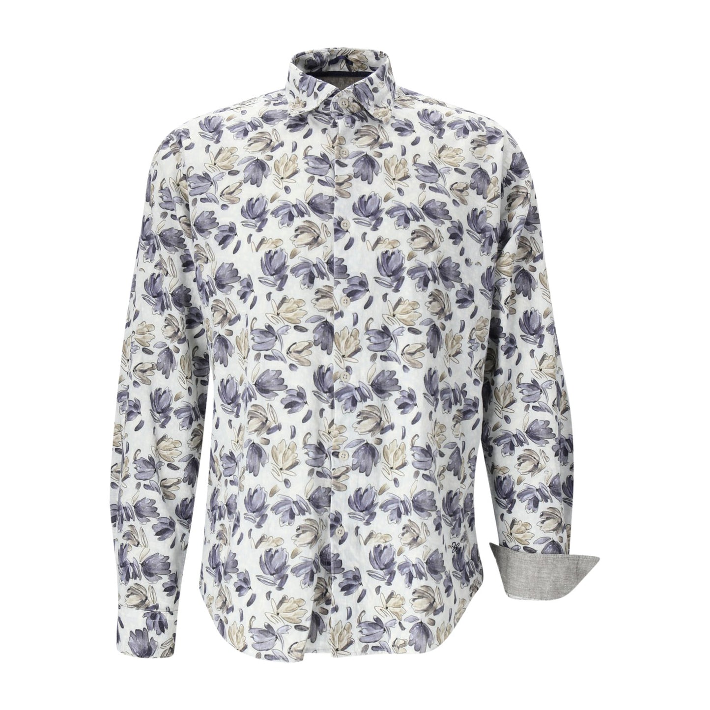 Two Flowers Herren Hemd in grau