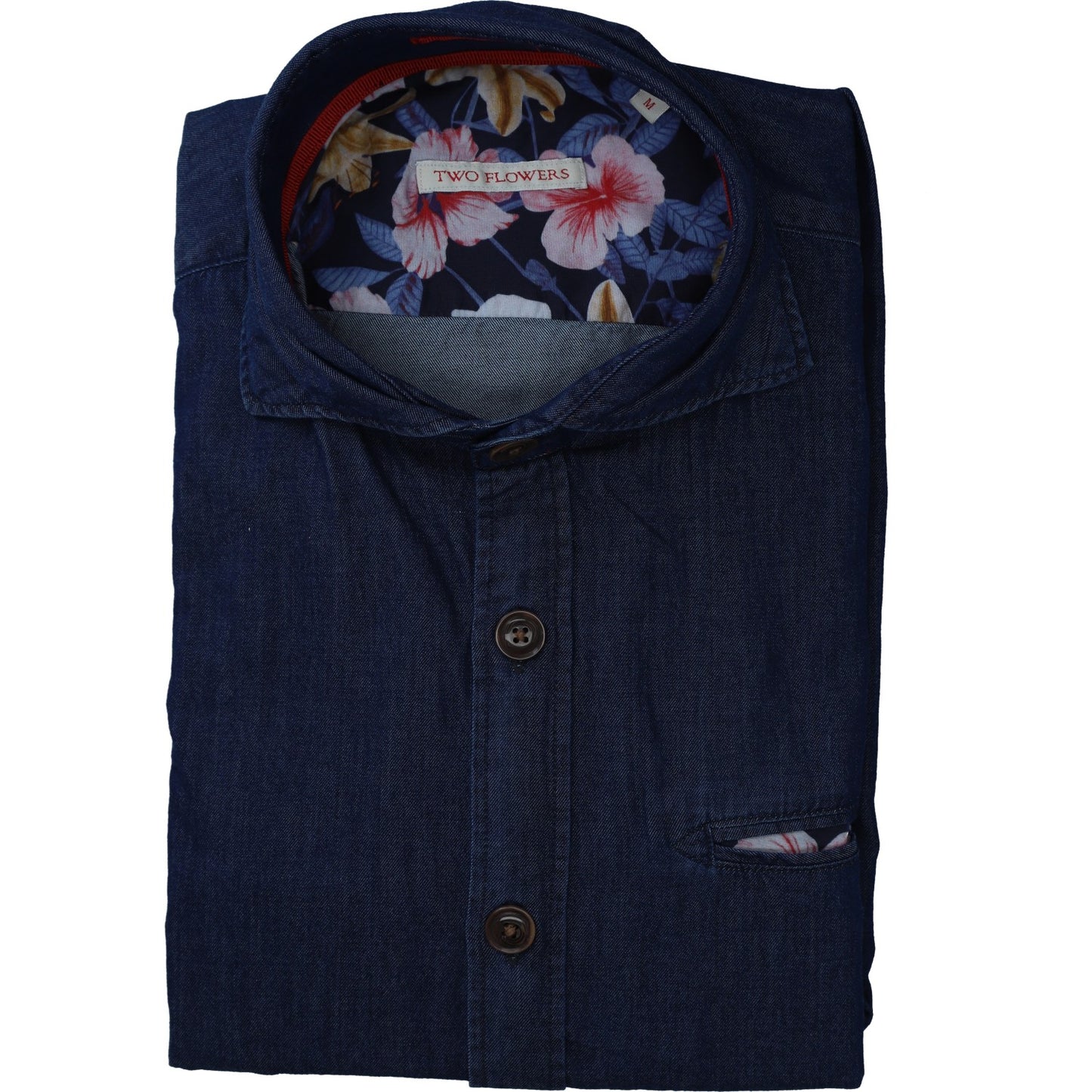 Two Flowers Herren Hemd in blau