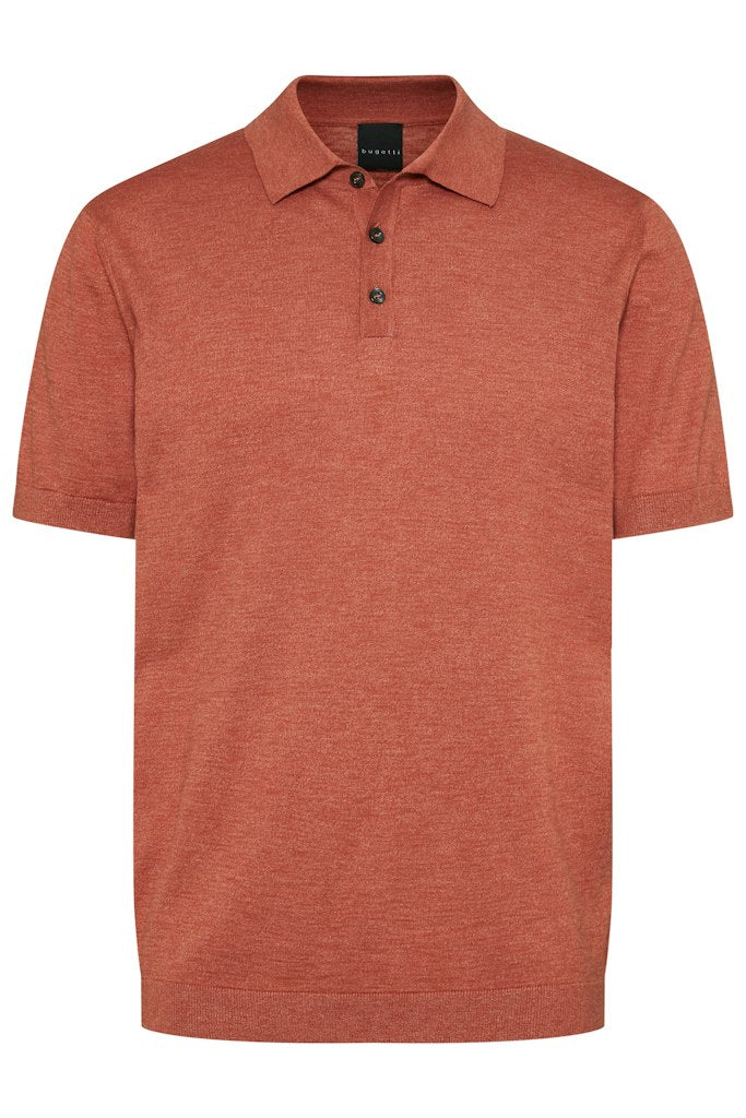 Bugatti Herren Strick-Polo in orange