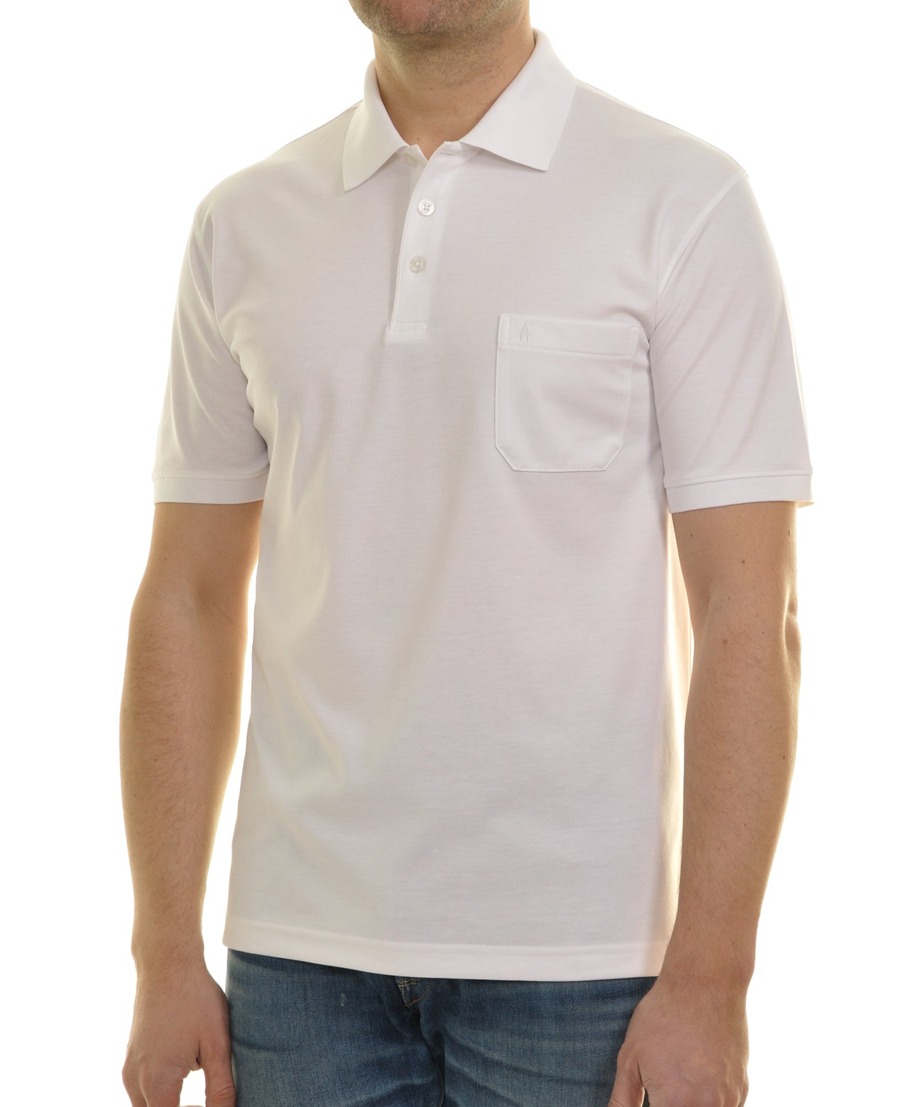 Ragman Herren Poloshirt in weiß