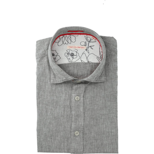 Two Flowers Herren Hemd in khaki