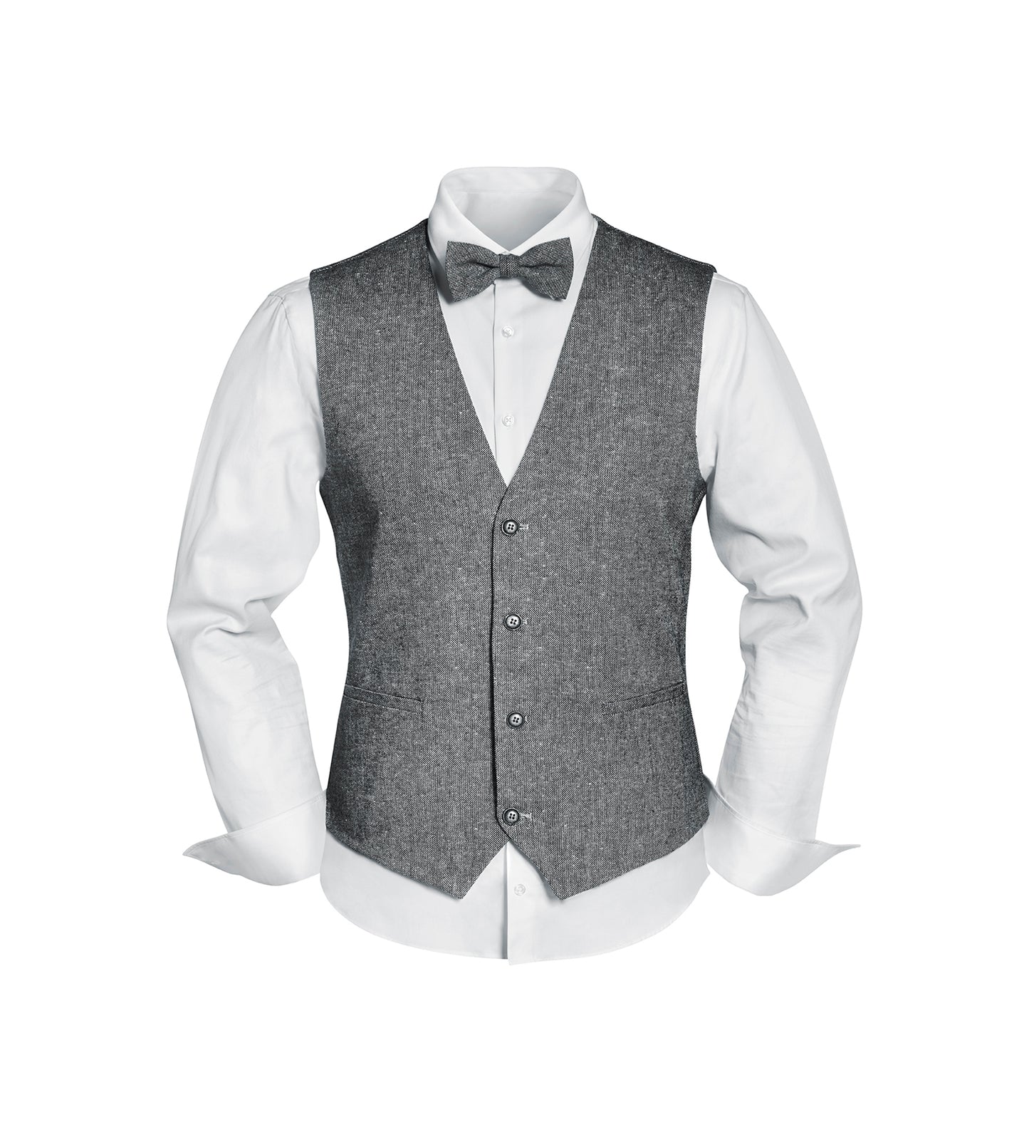 Prince Bowtie Herren Weste in grau