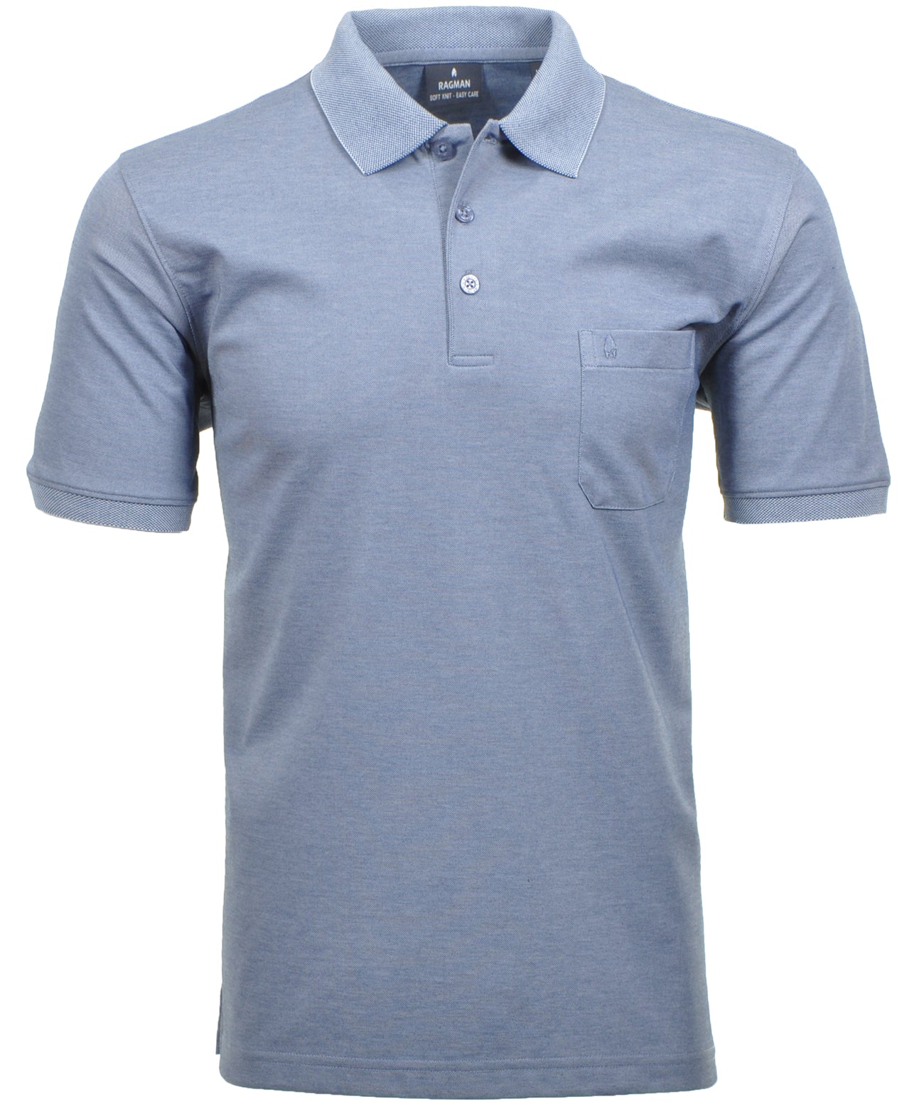 Ragman Herren Poloshirt in blau