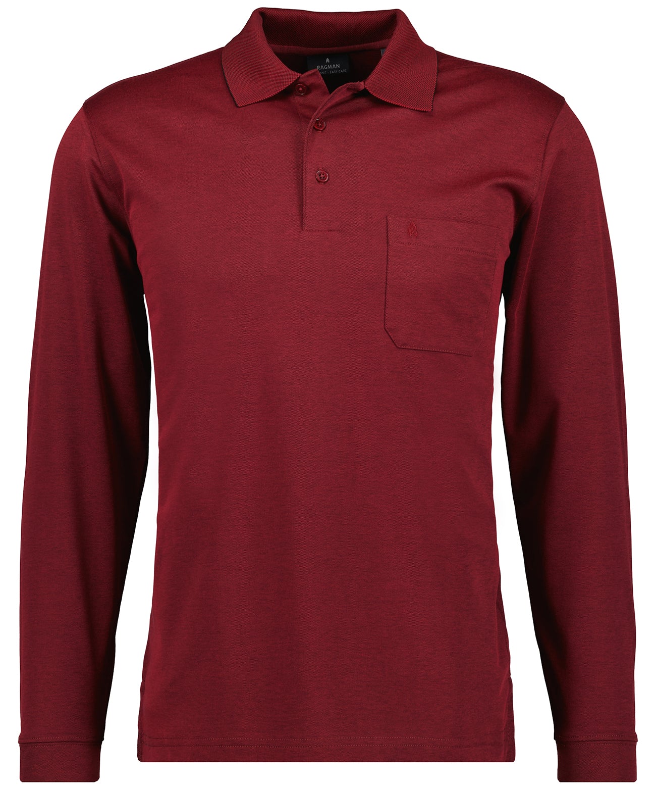 Ragman Herren Long Sleeve in rot