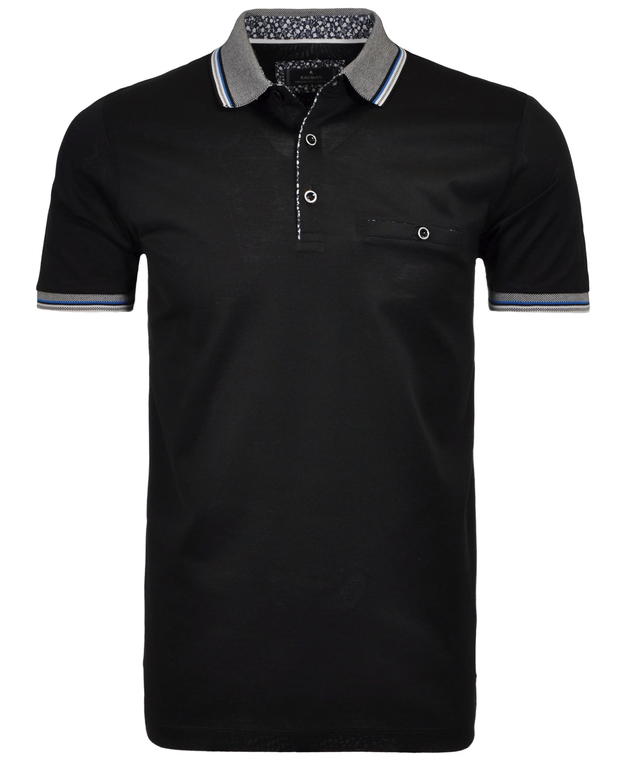 Ragman Herren Poloshirt in schwarz