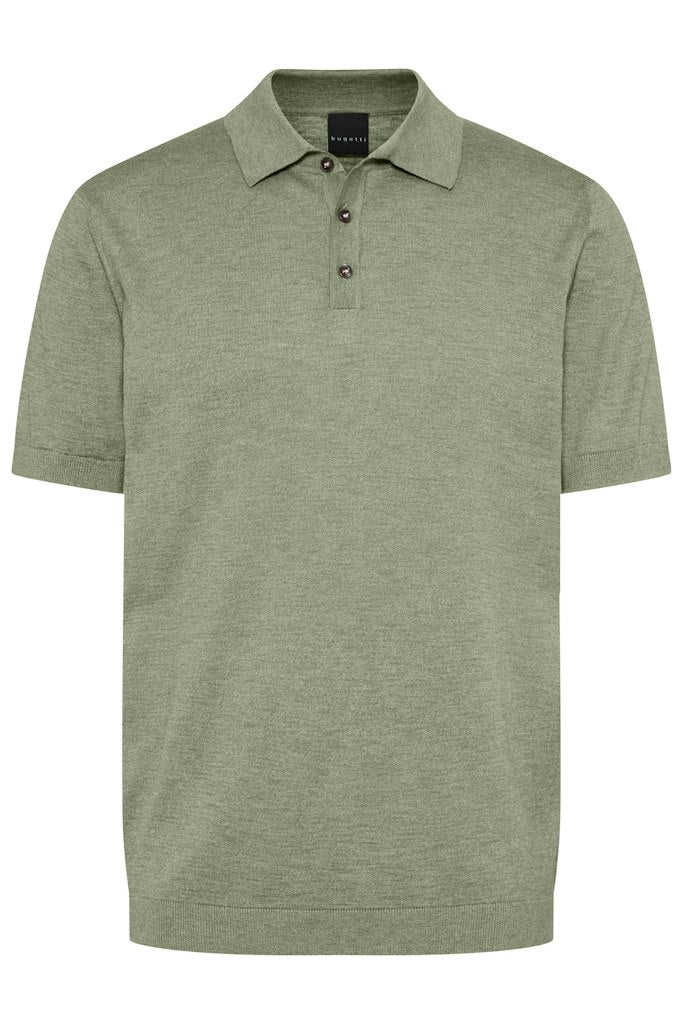 Bugatti Herren Strick-Polo in grün