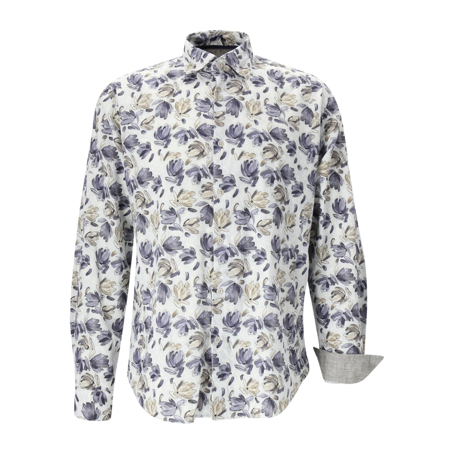 Two Flowers Herren Hemd in grau
