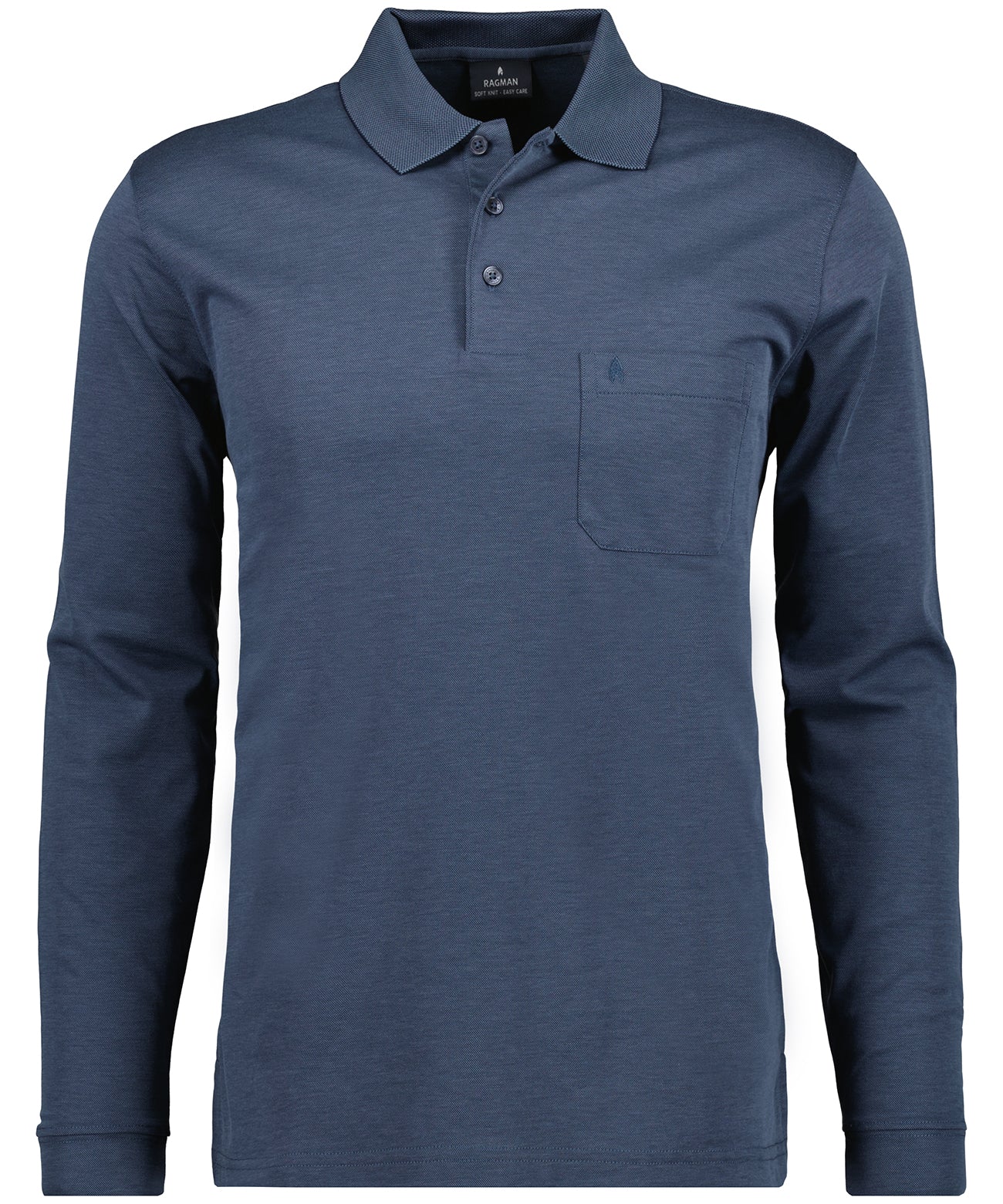 Ragman Herren Long Sleeve in blau
