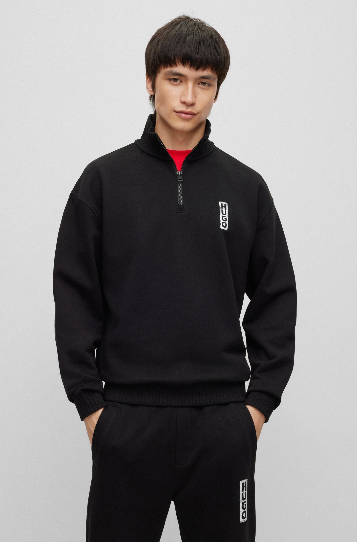 HUGO_Red Herren Sweat-Shirt in schwarz