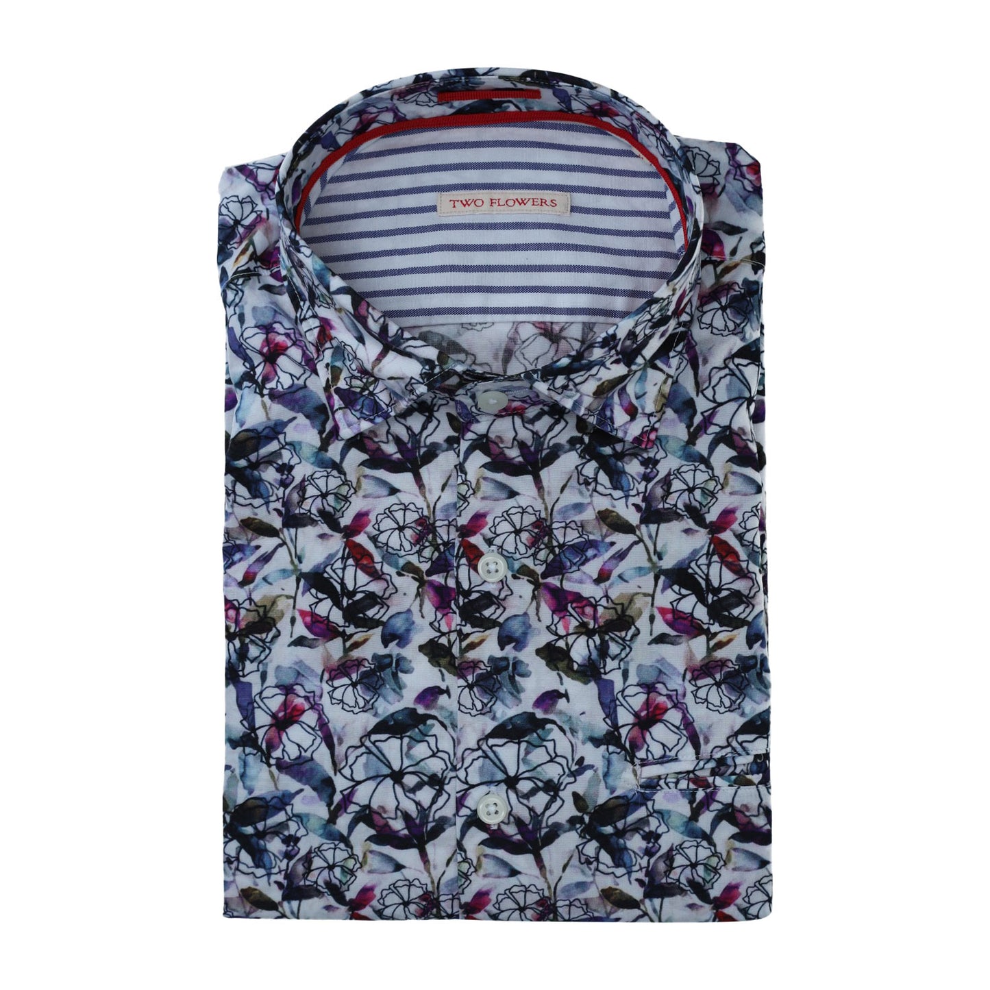 Two Flowers Herren Hemd in blau